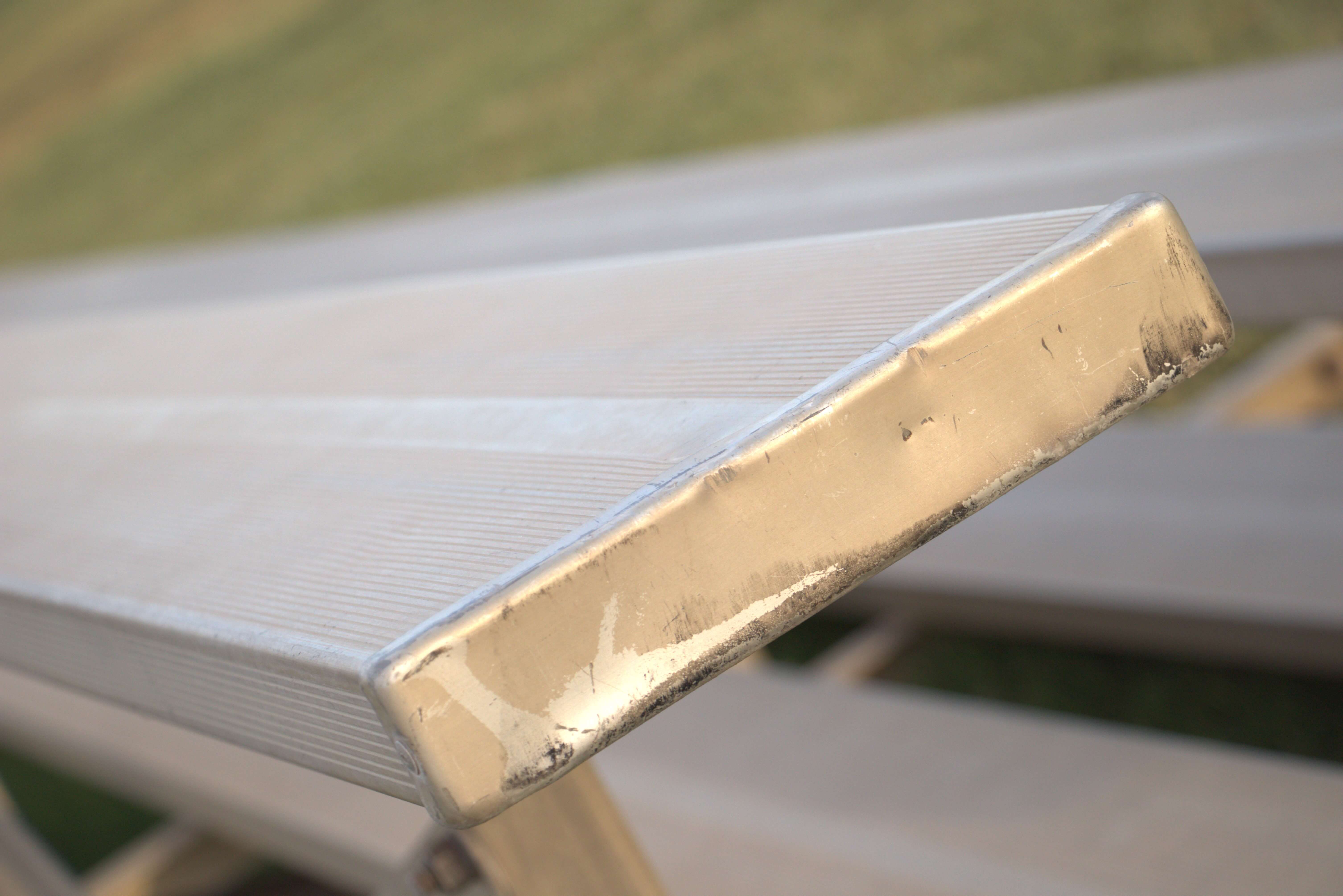A park bench in shallow focus